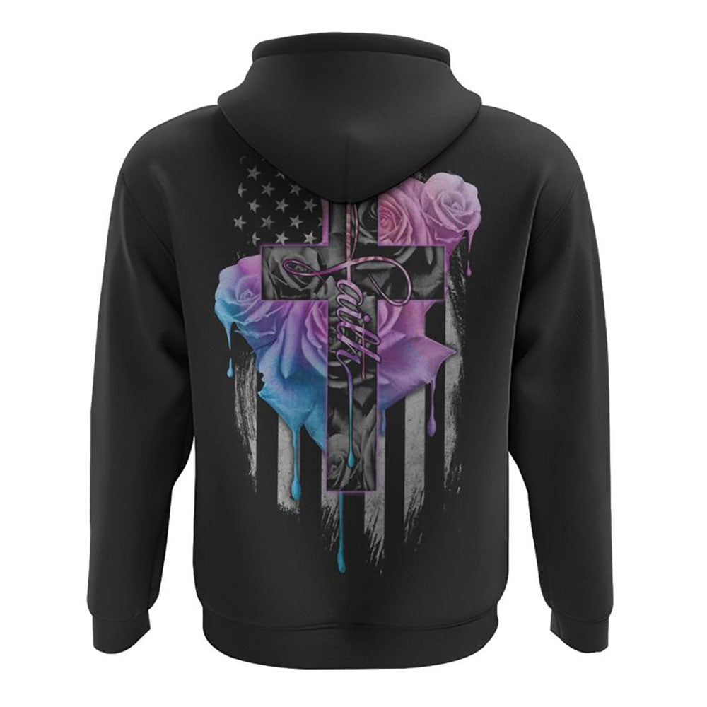Faith Rose Watercolor All Over Print 3D Hoodie, Christian Hoodie, Christian Sweatshirt, Bible Verse Shirt