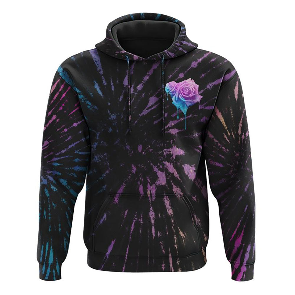 Faith Rose Watercolor Tie Dye All Over Print 3D Hoodie, Christian Hoodie, Christian Sweatshirt, Bible Verse Shirt