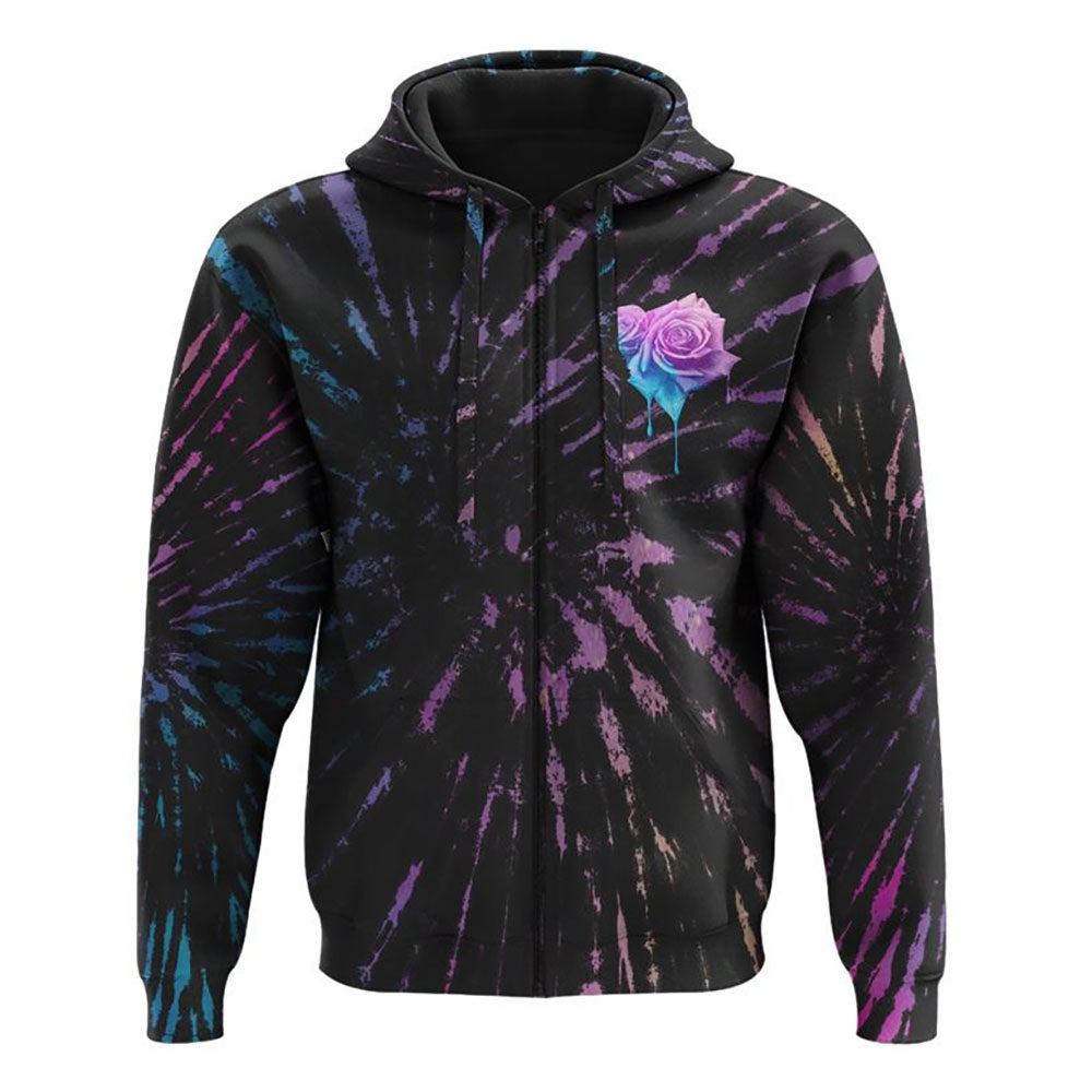 Faith Rose Watercolor Tie Dye All Over Print 3D Hoodie, Christian Hoodie, Christian Sweatshirt, Bible Verse Shirt