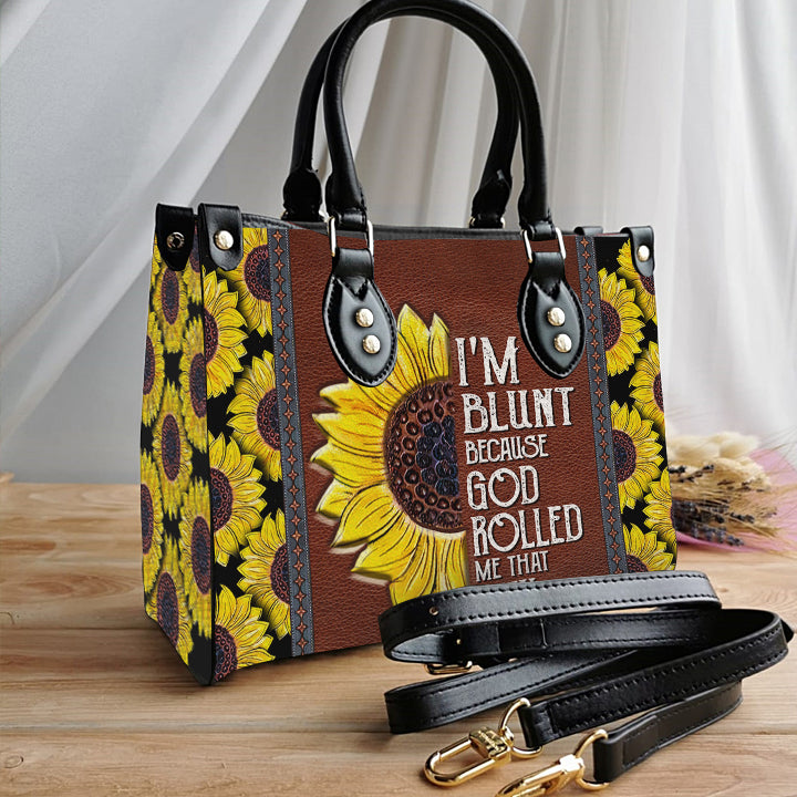 Faith Sunflower Funny Leather Bag, Women's Pu Leather Bag, Gift For Grandmothers
