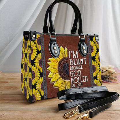 Faith Sunflower Funny Leather Bag, Women's Pu Leather Bag, Gift For Grandmothers