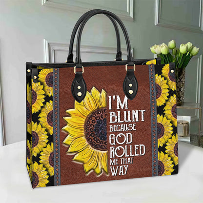 Faith Sunflower Funny Leather Bag, Women's Pu Leather Bag, Gift For Grandmothers