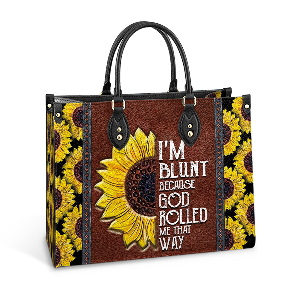 Faith Sunflower Funny Leather Bag, Women's Pu Leather Bag, Gift For Grandmothers