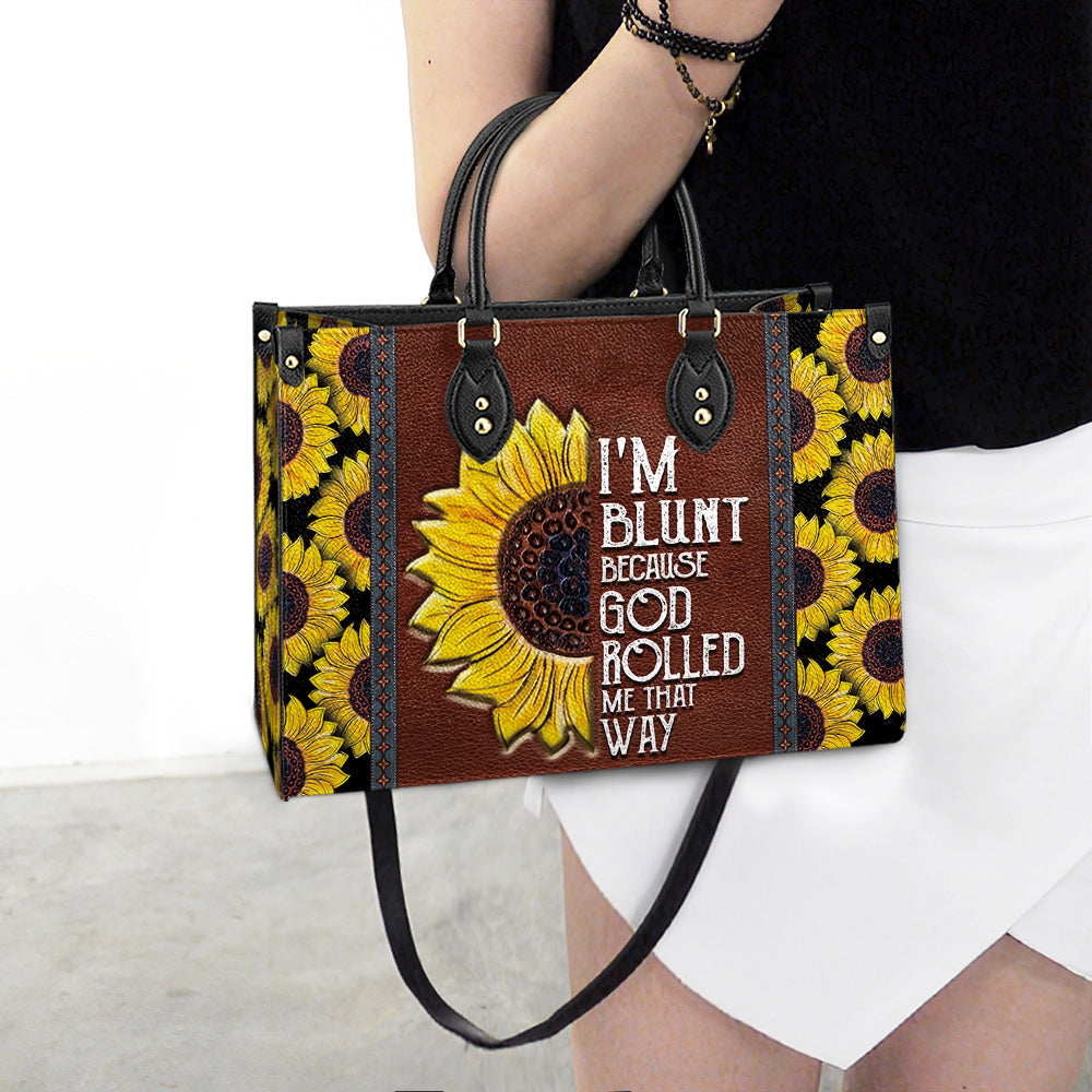 Faith Sunflower Funny Leather Bag, Women's Pu Leather Bag, Gift For Grandmothers