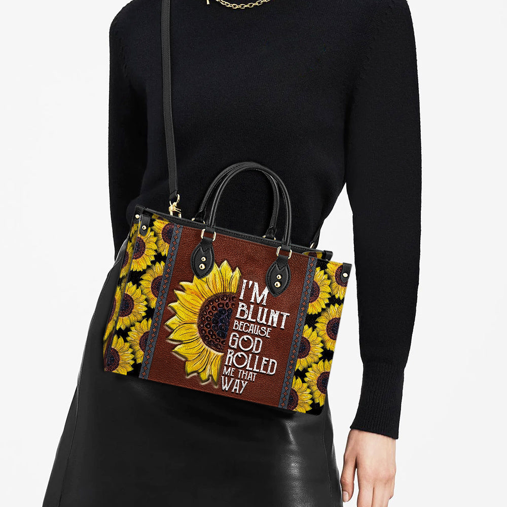 Faith Sunflower Funny Leather Bag, Women's Pu Leather Bag, Gift For Grandmothers