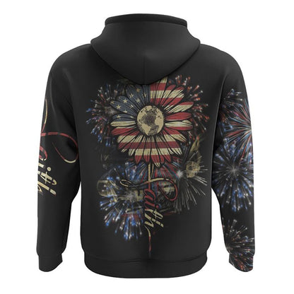 Faith Sunflower Independence Day All Over Print 3D Hoodie, Christian Hoodie, Christian Sweatshirt, Bible Verse Shirt