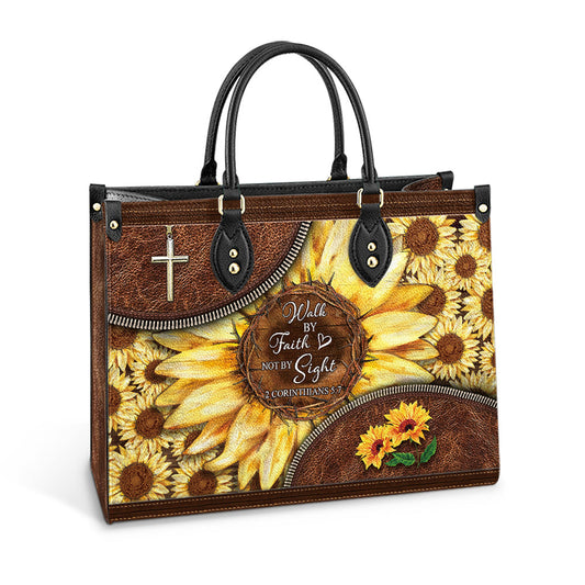 Faith Sunflower Leather Bag, Women's Pu Leather Bag, Gift For Grandmothers