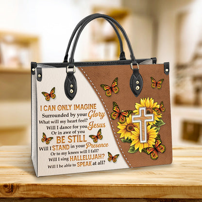 Faith Surrounded By Your Glory 3 Leather Bag, Women's Pu Leather Bag, Gift For Grandmothers