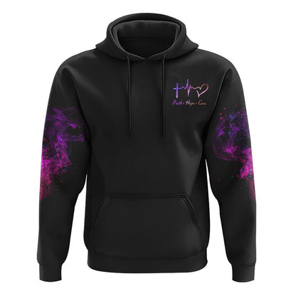 Faith Watercolor Rose All Over Print 3D Hoodie, Christian Hoodie, Christian Sweatshirt, Bible Verse Shirt