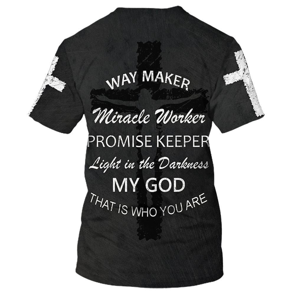 Faith Way Maker Miracle Worker All Over Print 3D T-Shirt, Gift For Christian, Jesus Shirt