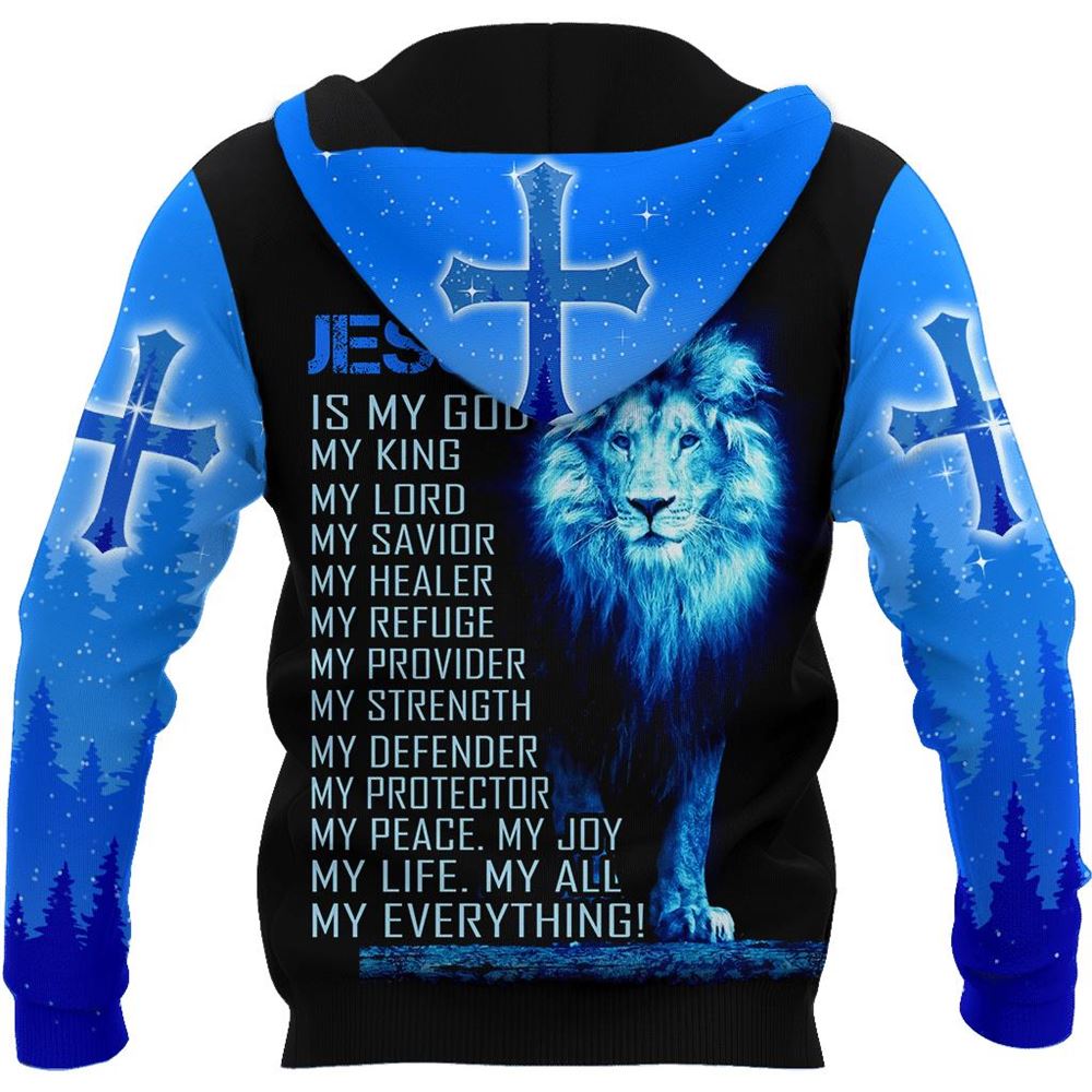 Faith in God And Lion Jesus Is My Savior My All God 3D Hoodie For Man And Women, Jesus Printed 3D Hoodie