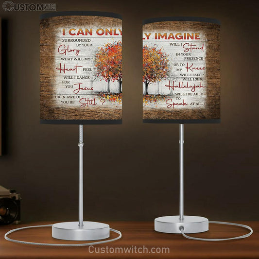 Fall Trees I can only imagine Table Lamb Gift - Bible Verse Table Lamb - Religious Bedroom Decor