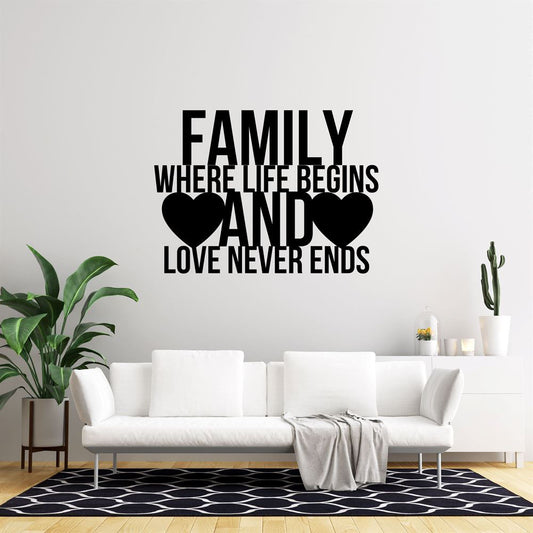 Family Where Life Begins And Love Never Ends Metal Sign, Gift Ideas For Farm Woman, Outdoor Metal Sign Frames