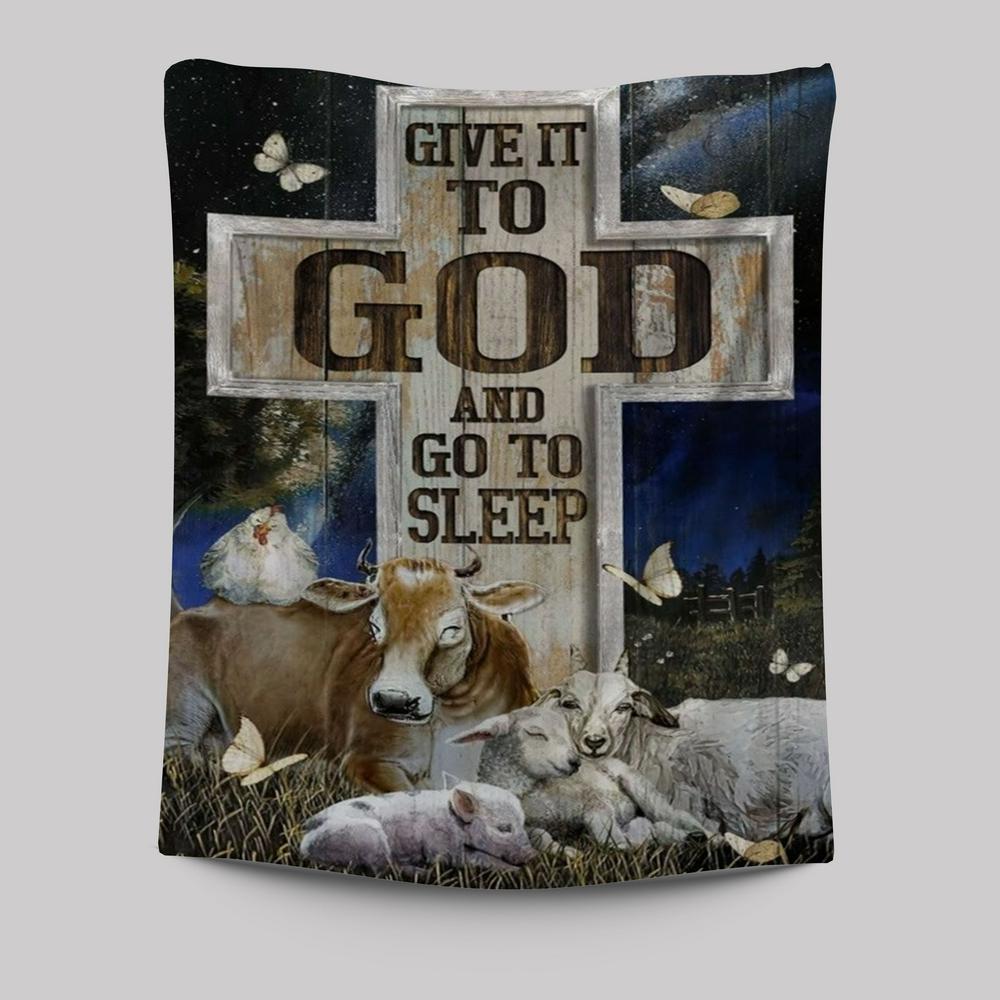 Farm Cattle, Night Sleep, Star Sky, Give It To God And Go To Sleep Tapestry