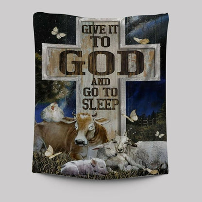 Farm Cattle, Night Sleep, Star Sky, Give It To God And Go To Sleep Tapestry