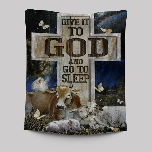 Farm Cattle, Night Sleep, Star Sky, Give It To God And Go To Sleep Tapestry