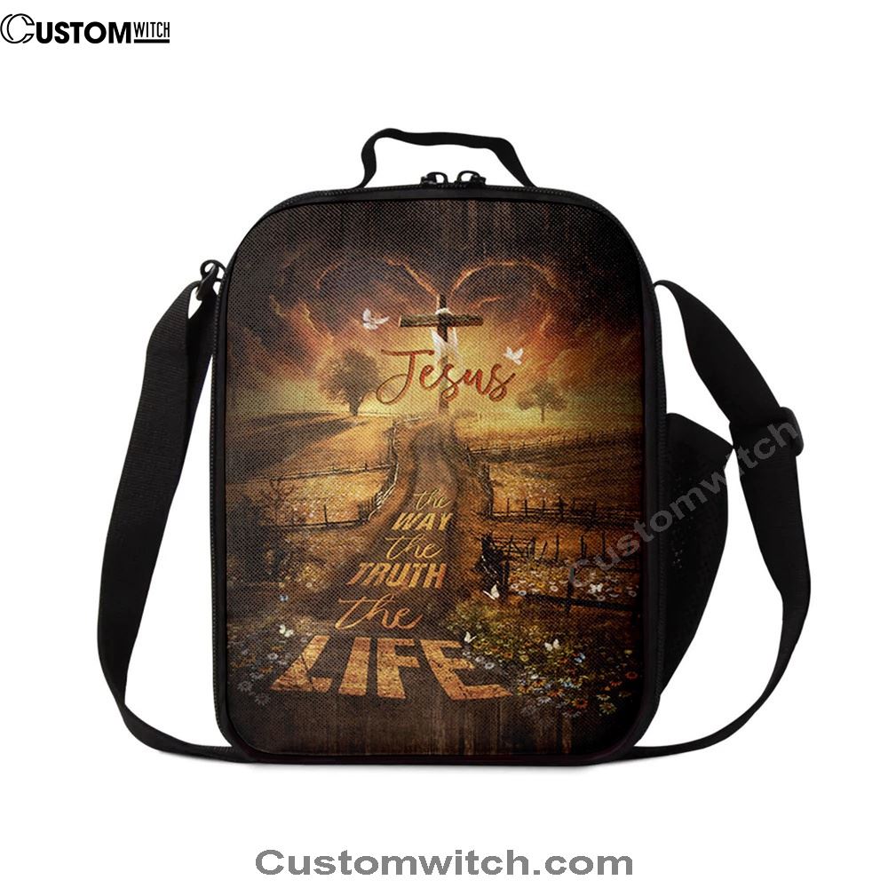 Farm Pretty Sunset Daisy Field, The Way The Truth The Life Lunch Bag, Christian Lunch Bag, Religious Lunch Box For School, Picnic