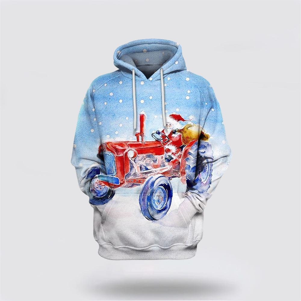 Farmer Tractor Christmas All Over Print 3D Hoodie For Men & Women, Christmas Hoodie Cute, Christmas Gift, Christmas Fashion