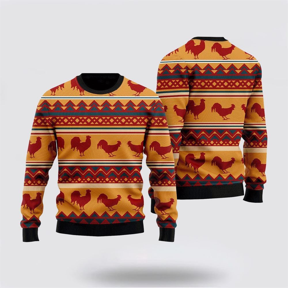 Farmers Sweater, Amazing Chicken Ugly Christmas Sweater, Christmas Crewneck Sweater, Winter Farm Fashion