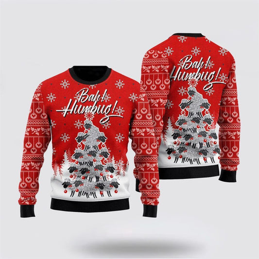Farmers Sweater, Bah Humbug Sheep Xmas Ugly Christmas Sweater, Christmas Crewneck Sweater, Winter Farm Fashion