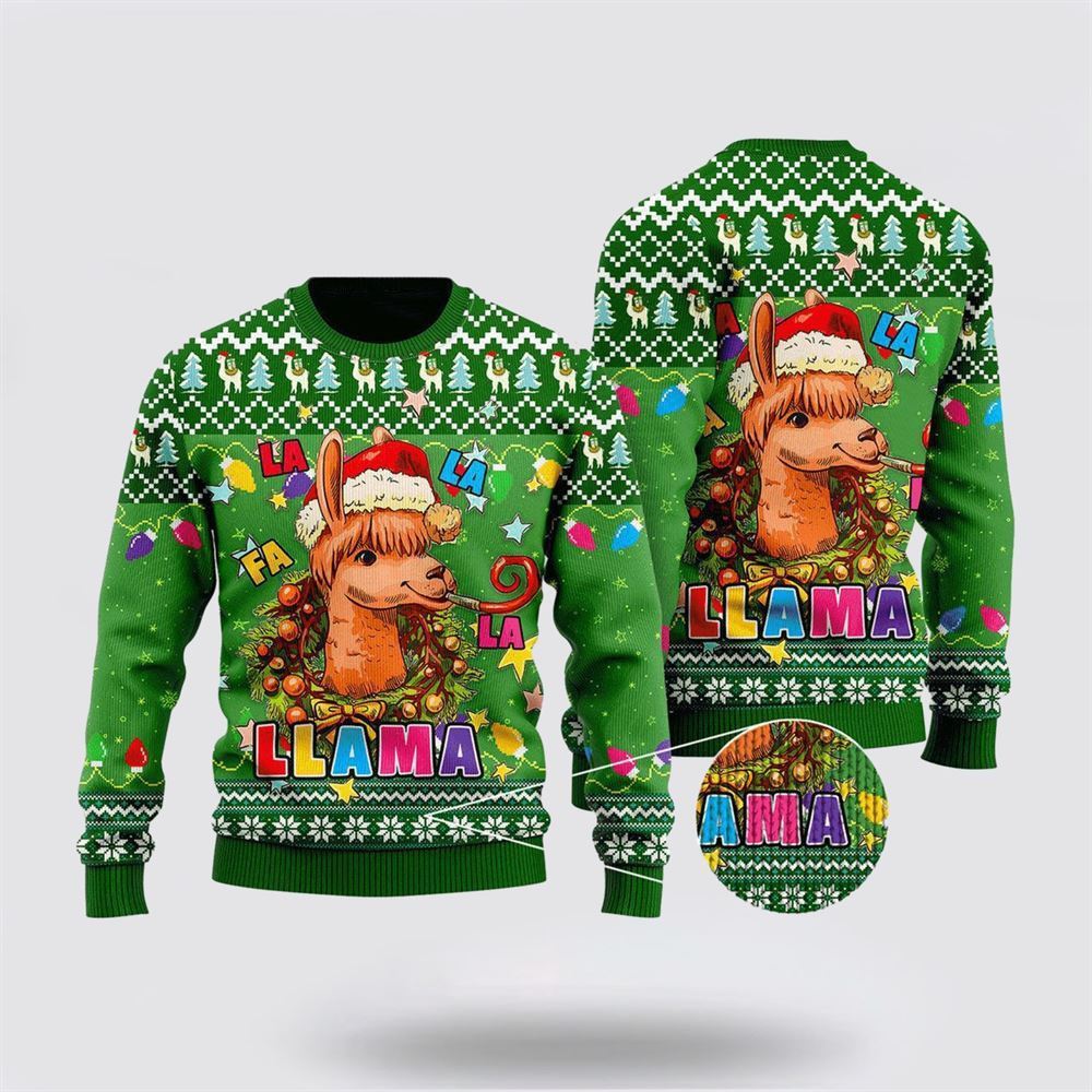 Farmers Sweater, Cute Llama Ugly Christmas Sweater, Christmas Crewneck Sweater, Winter Farm Fashion