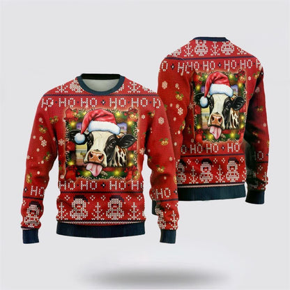 Farmers Sweater, Dairy Cows Ugly Christmas Sweater, Christmas Crewneck Sweater, Winter Farm Fashion