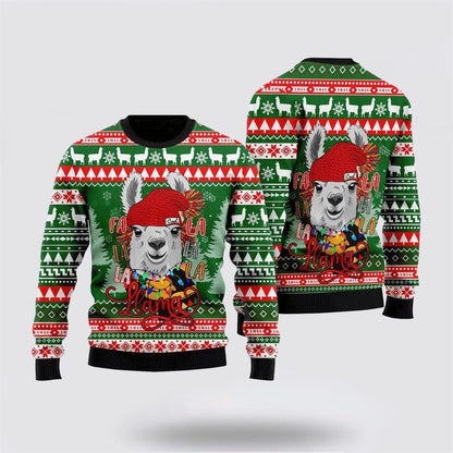 Farmers Sweater, Fa La La La Llama Merry Ugly Christmas Sweater, Christmas Crewneck Sweater, Winter Farm Fashion