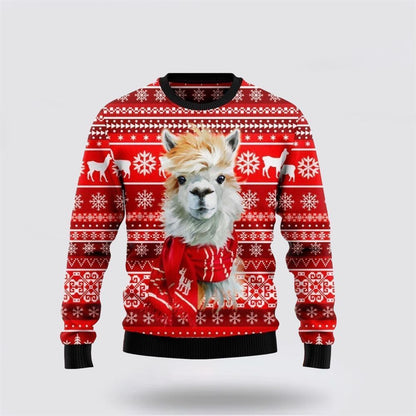 Farmers Sweater, Festive Llama Ugly Christmas Sweater, Christmas Crewneck Sweater, Winter Farm Fashion