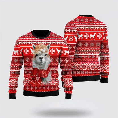 Farmers Sweater, Festive Llama Xmas Ugly Christmas Sweater, Christmas Crewneck Sweater, Winter Farm Fashion