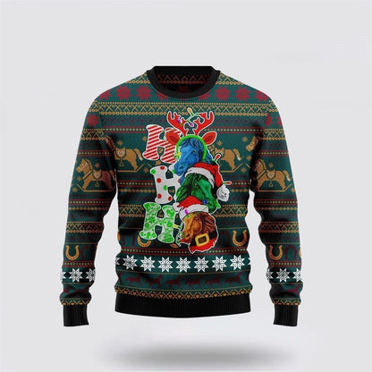 Farmers Sweater, Horse Ho Ho Ho Ugly Christmas Sweater, Christmas Crewneck Sweater, Winter Farm Fashion