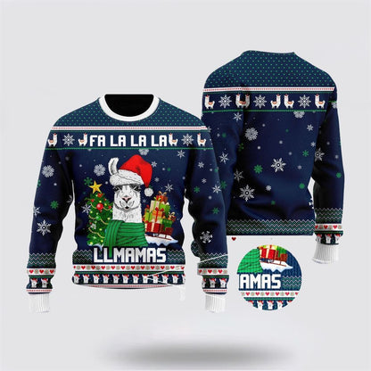 Farmers Sweater, Llama Christmas Hat Ugly Christmas Sweater, Christmas Crewneck Sweater, Winter Farm Fashion
