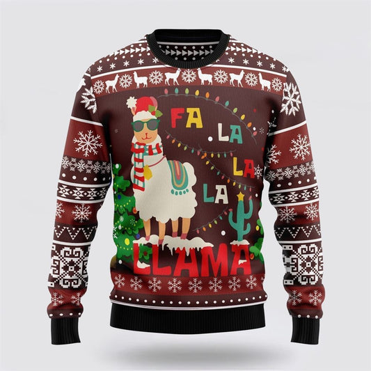 Farmers Sweater, Llama Santa Falalala Ugly Christmas Sweater, Christmas Crewneck Sweater, Winter Farm Fashion