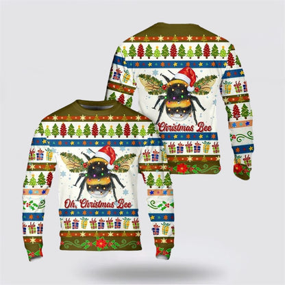 Farmers Sweater, Oh Christmas Bee Ugly Christmas Sweater, Christmas Crewneck Sweater, Winter Farm Fashion