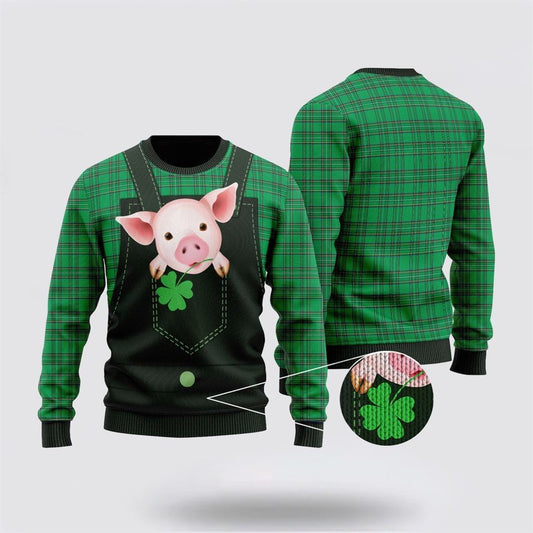 Farmers Sweater, Pig Farm St Patricks Day Ugly Christmas Sweater, Christmas Crewneck Sweater, Winter Farm Fashion