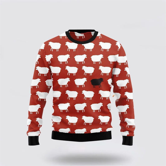 Farmers Sweater, Sheep Black And White Funny Ugly Christmas Sweater, Christmas Crewneck Sweater, Winter Farm Fashion