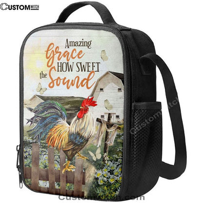 Farmhouse Style Amazing Grace How Sweet The Sound Lunch Bag, Christian Lunch Bag, Religious Lunch Box For School, Picnic