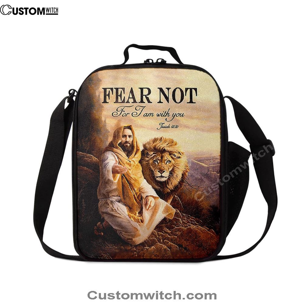 Fear Not For I Am With You Lunch Bag, Lion Of Judah Jesus Hand Lunch Bag, Christian Lunch Bag, Religious Lunch Box For School, Picnic