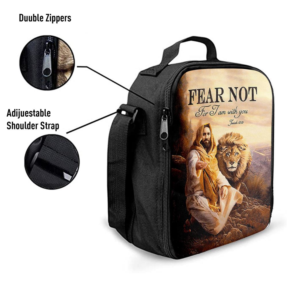 Fear Not For I Am With You Lunch Bag, Lion Of Judah Jesus Hand Lunch Bag, Christian Lunch Bag, Religious Lunch Box For School, Picnic