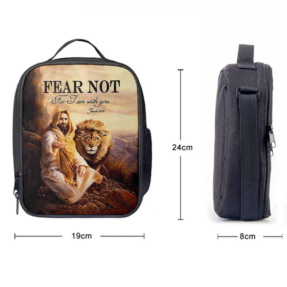 Fear Not For I Am With You Lunch Bag, Lion Of Judah Jesus Hand Lunch Bag, Christian Lunch Bag, Religious Lunch Box For School, Picnic