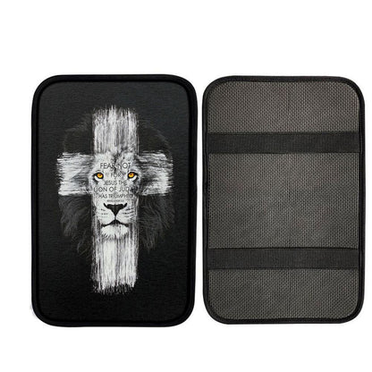 Fear Not For Jesus Car Center Console Cover - Lion Of Judah Has Triumphed Revelation 5 5 Wall Car Armrest Pad, Christian Car Accessories