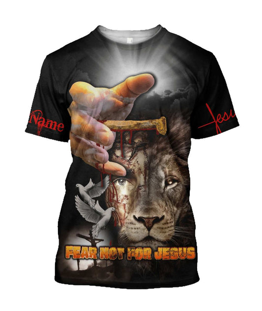 Fear Not For Jesus Lion Customized All Over Print 3D T-Shirt, Gift For Christian, Jesus Shirt