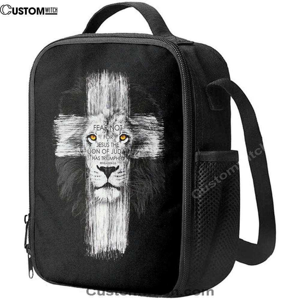 Fear Not For Jesus Lunch Bag, Lion Of Judah Has Triumphed Revelation 5 5 Lunch Bag, Christian Lunch Bag, Religious Lunch Box For School, Picnic