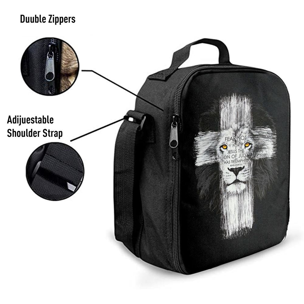 Fear Not For Jesus Lunch Bag, Lion Of Judah Has Triumphed Revelation 5 5 Lunch Bag, Christian Lunch Bag, Religious Lunch Box For School, Picnic