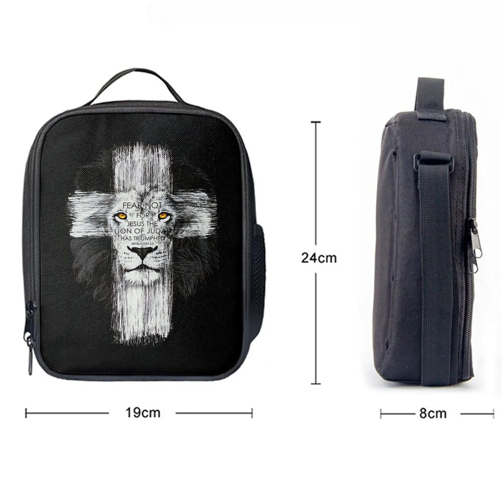 Fear Not For Jesus Lunch Bag, Lion Of Judah Has Triumphed Revelation 5 5 Lunch Bag, Christian Lunch Bag, Religious Lunch Box For School, Picnic