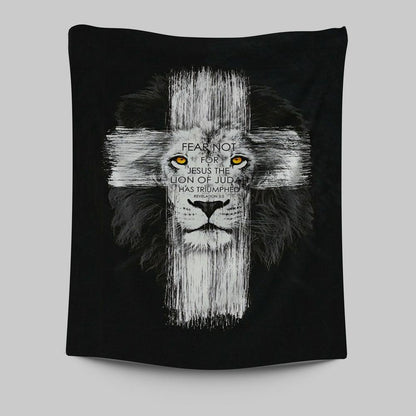 Fear Not For Jesus Tapestry Wall Art - Lion Of Judah Has Triumphed Revelation 5 5 Wall Tapestry - Religious Tapestries Wall Hanging Prints