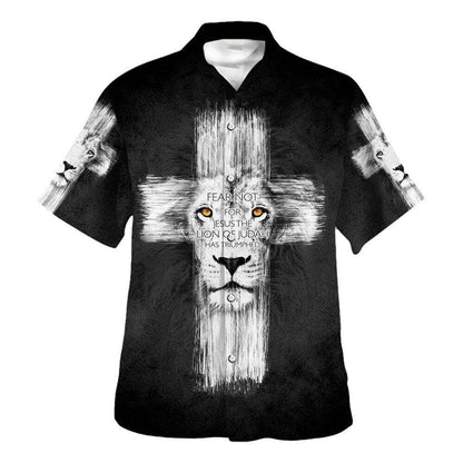 Fear Not For Jesus The Lion Judah Has Triumphed Hawaiian Shirt For Men, Christian Hawaiian Shirt, Gift For Christian