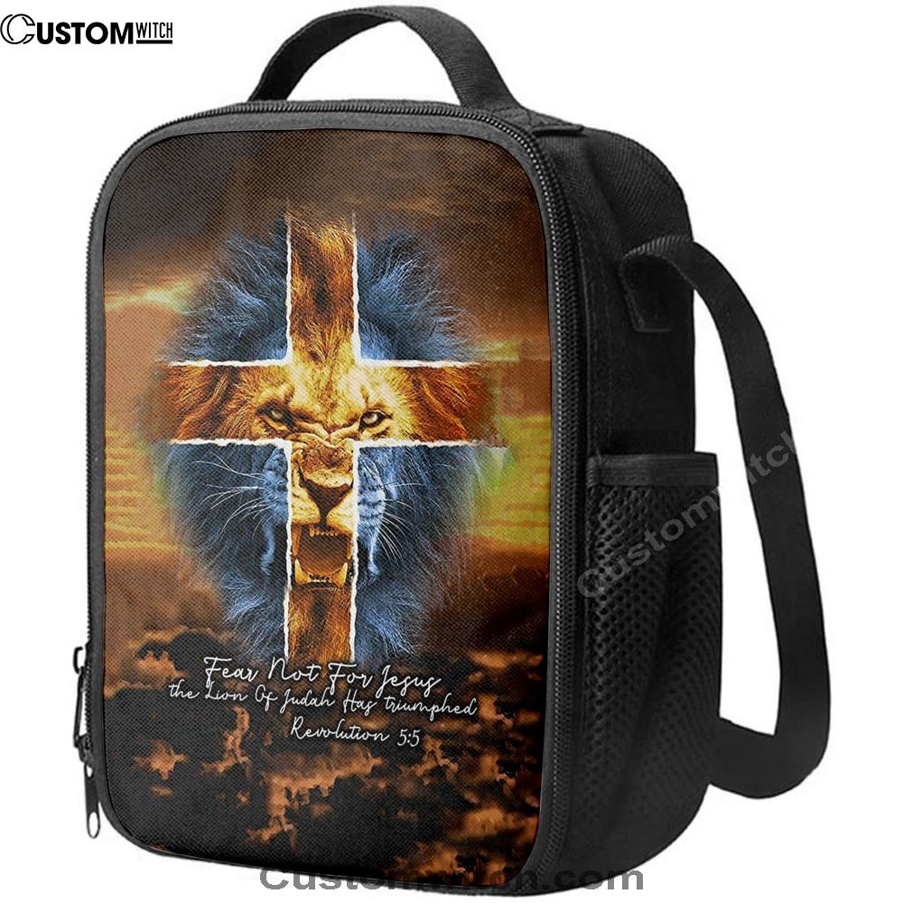 Fear Not For Lion Of Judah Jesus Lunch Bag, Revelation 5 5 Lunch Bag, Christian Lunch Bag, Religious Lunch Box For School, Picnic