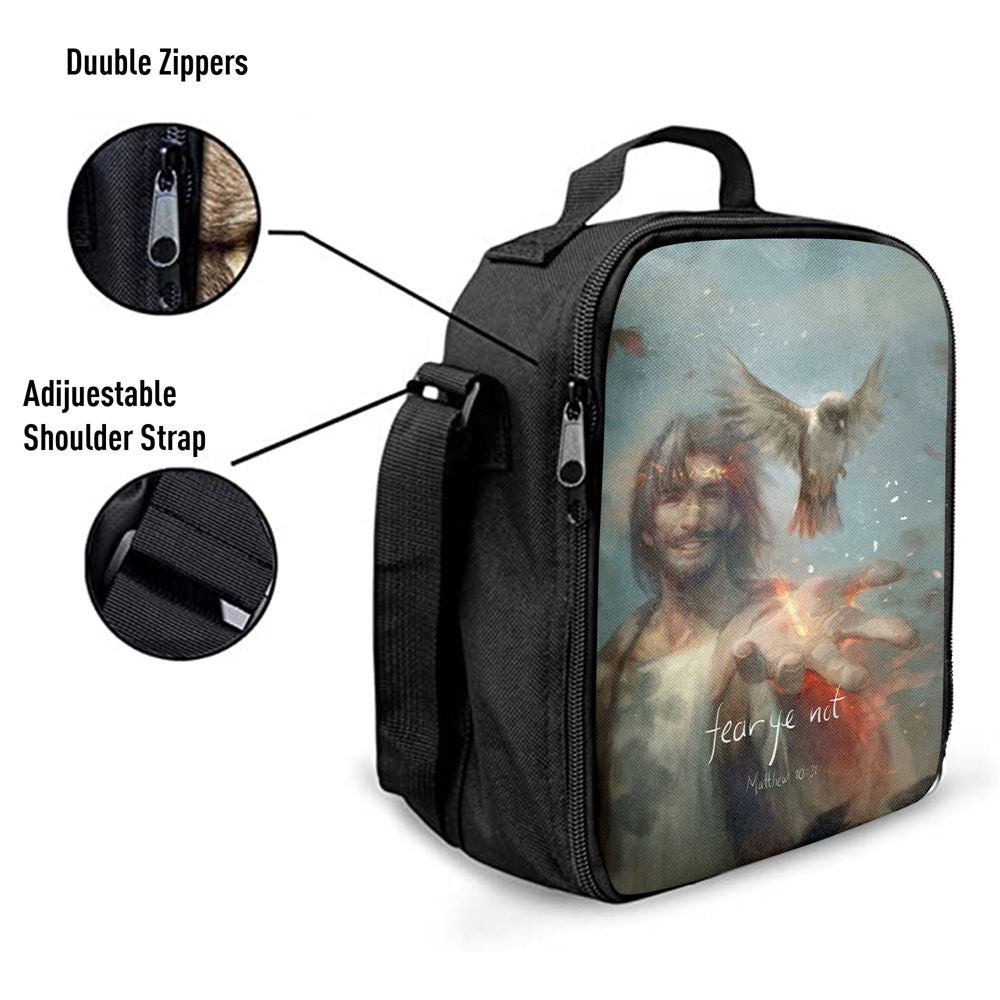 Fear Ye Not Lunch Bag, Jesus Christ Lunch Bag, Christian Lunch Bag, Religious Lunch Box For School, Picnic