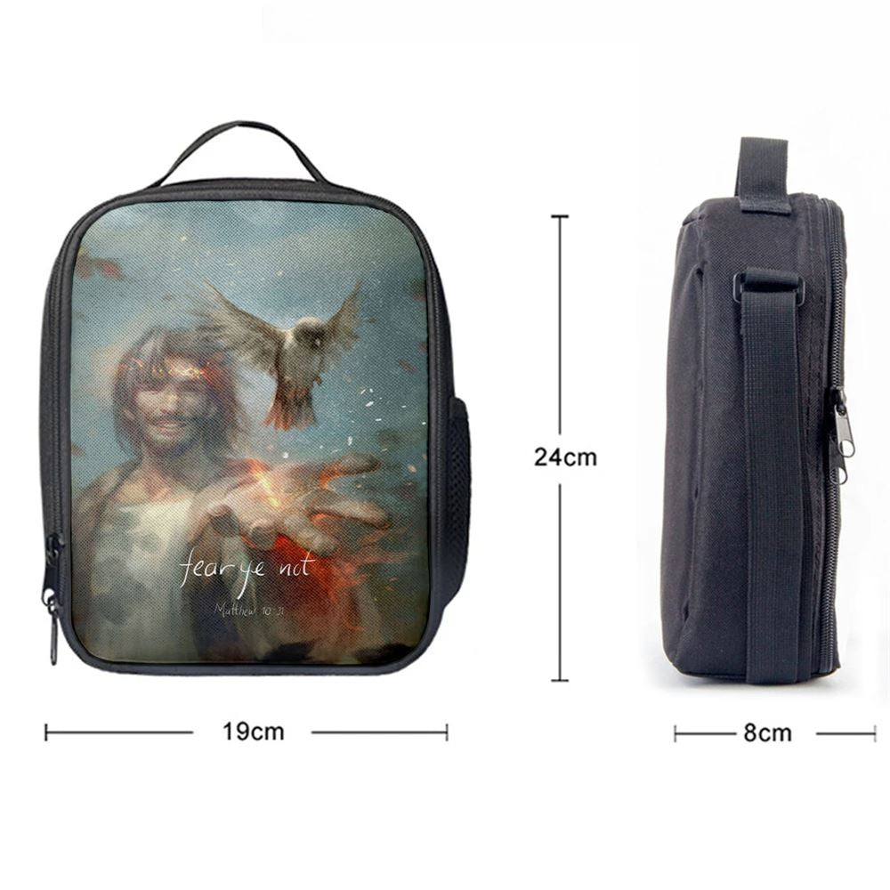 Fear Ye Not Lunch Bag, Jesus Christ Lunch Bag, Christian Lunch Bag, Religious Lunch Box For School, Picnic