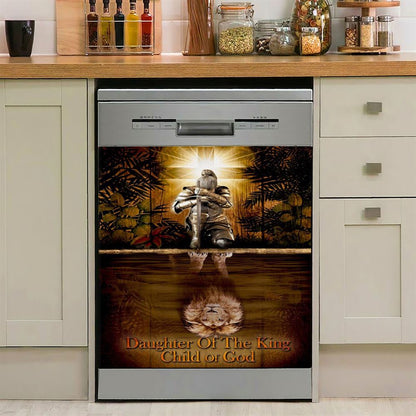Female Warrior Daughter Of A King Child Of God Dishwasher Cover, Christian Dishwasher Magnet Cover, Religious Kitchen Decor